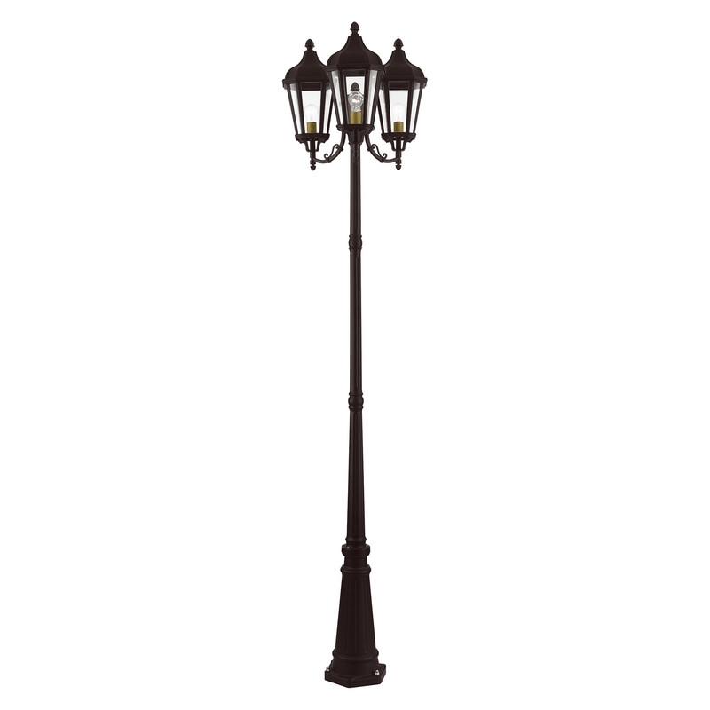 Beaumont Lane Contemporary 3 Light Outdoor Post Lantern in Bronze