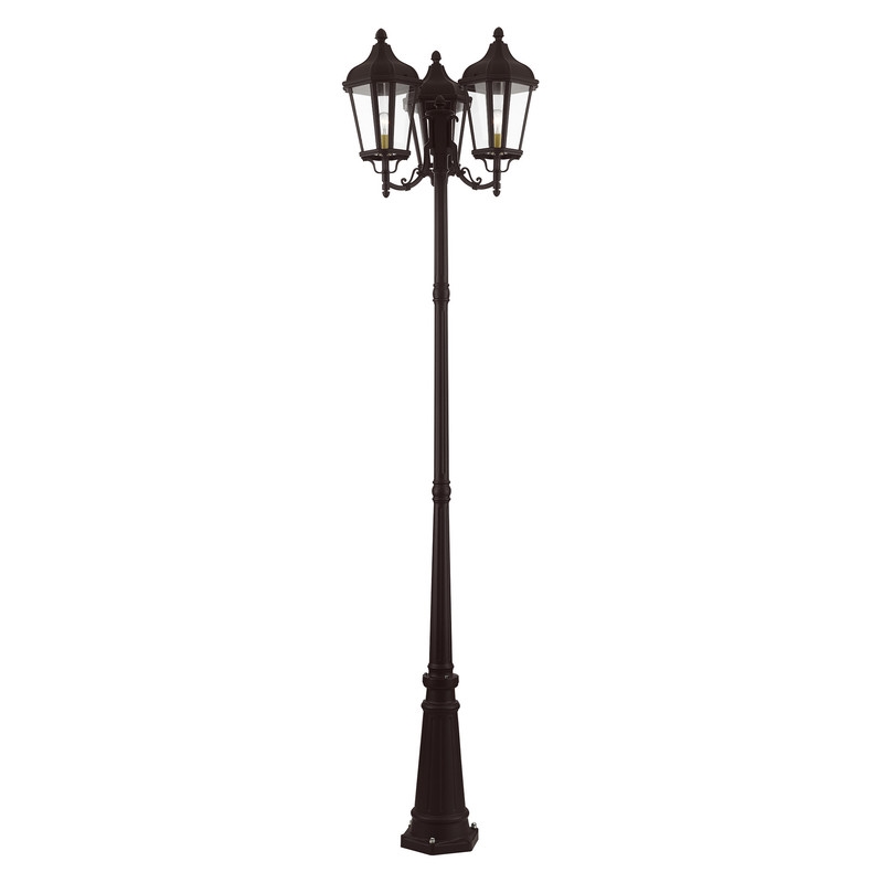 Beaumont Lane Contemporary 3 Light Outdoor Post Lantern in Bronze