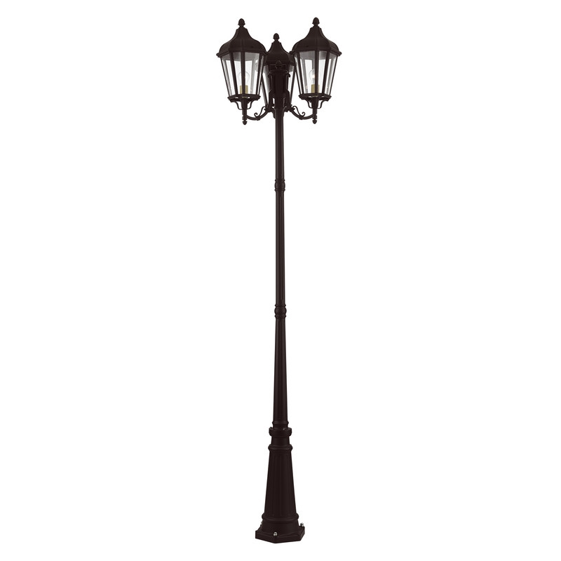 Beaumont Lane Contemporary 3 Light Outdoor Post Lantern in Bronze