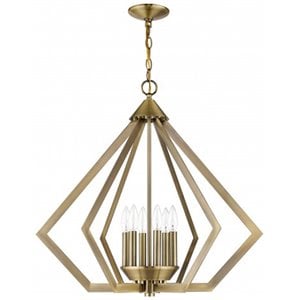 Beaumont Lane Contemporary 6 Light Chandelier in Antique Brass