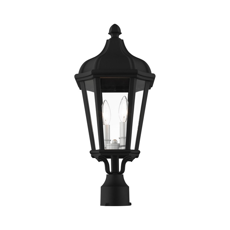 Beaumont Lane Contemporary 2 Light Outdoor Post Lantern in Textured Black