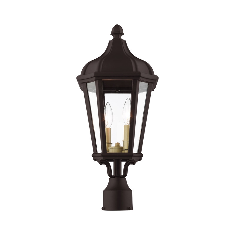 Beaumont Lane Contemporary 2 Light Outdoor Post Lantern in Bronze