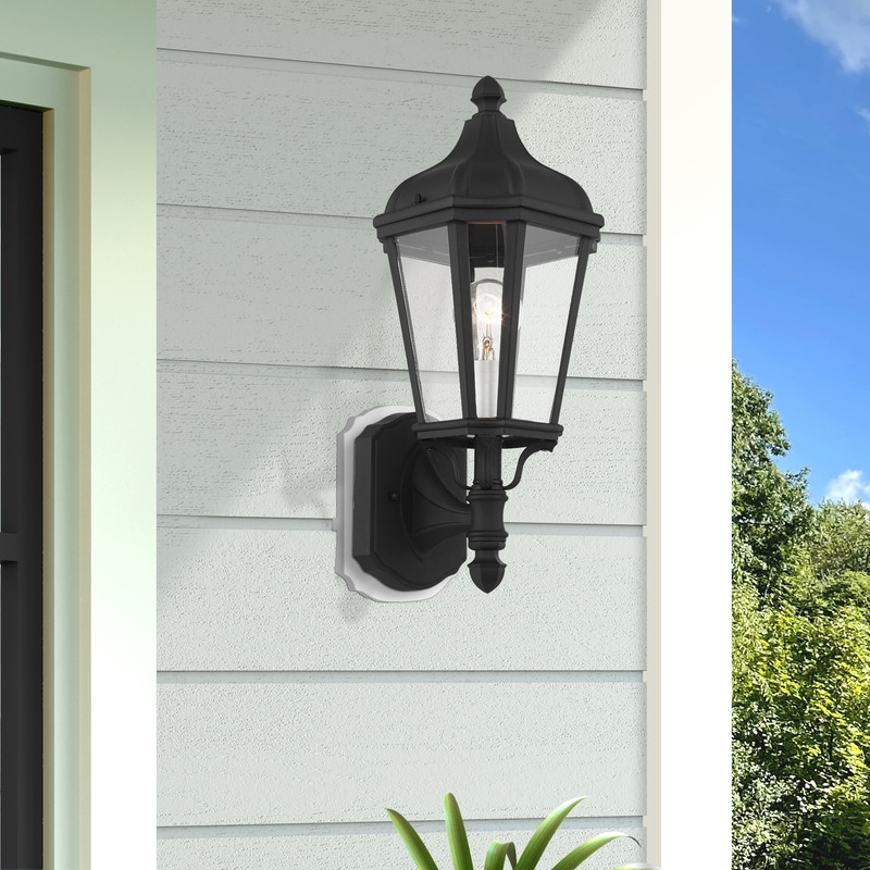Beaumont Lane Contemporary Outdoor Wall Lantern in Textured Black