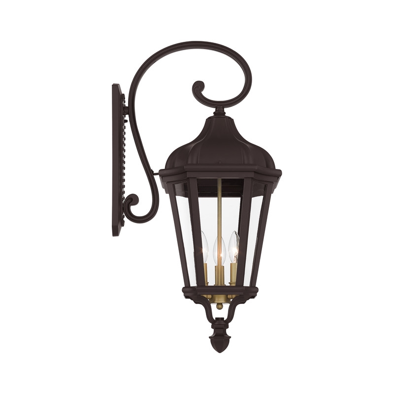 Beaumont Lane Contemporary 3 Light Outdoor Wall Lantern in Bronze