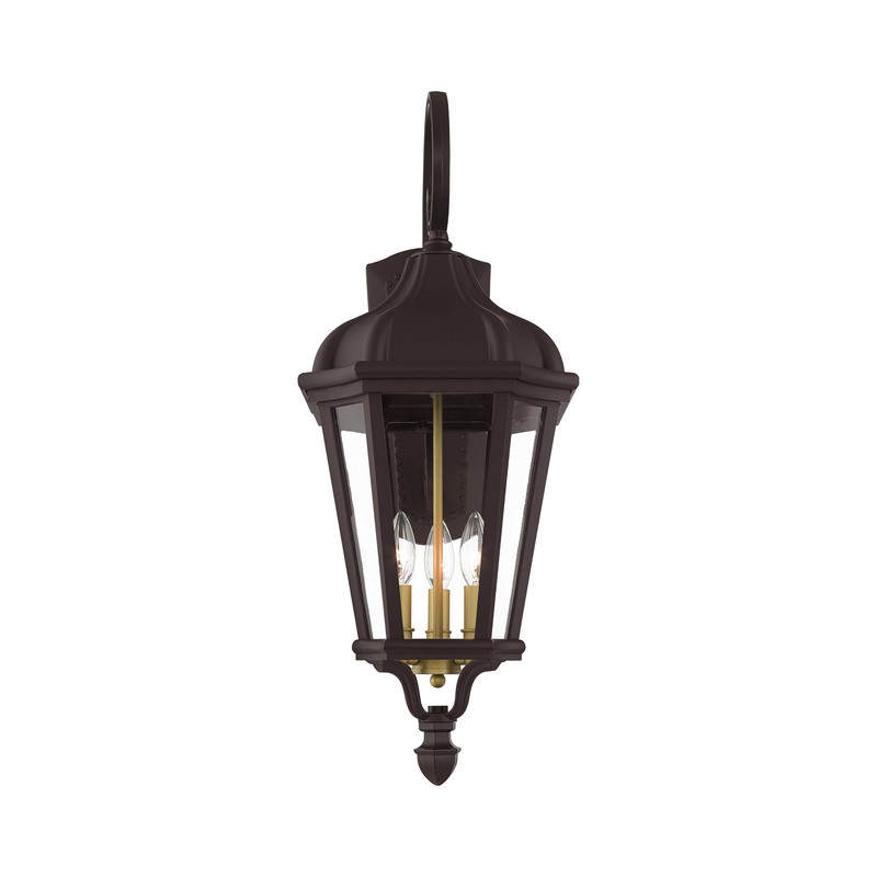 Beaumont Lane Contemporary 3 Light Outdoor Wall Lantern in Bronze