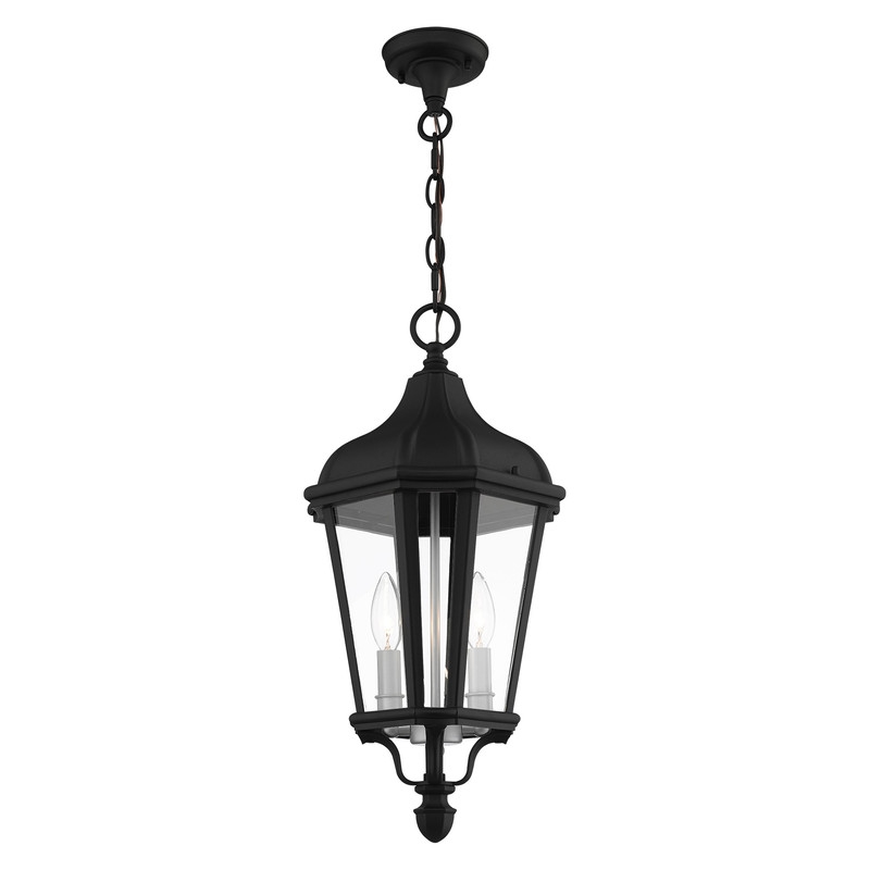 Beaumont Lane Contemporary 2 Light Outdoor Hanging Lantern in Textured Black