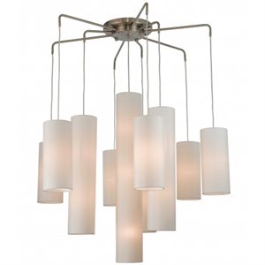 Beaumont Lane Contemporary 15 Light Foyer Chandelier in Brushed Nickel