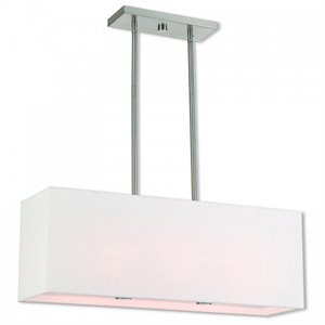 Beaumont Lane Contemporary 3 Light Linear Chandelier in Brushed Nickel