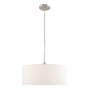 Beaumont Lane Modern 18&quot 1-Light Metal Pendant Chandelier in Brushed Nickel