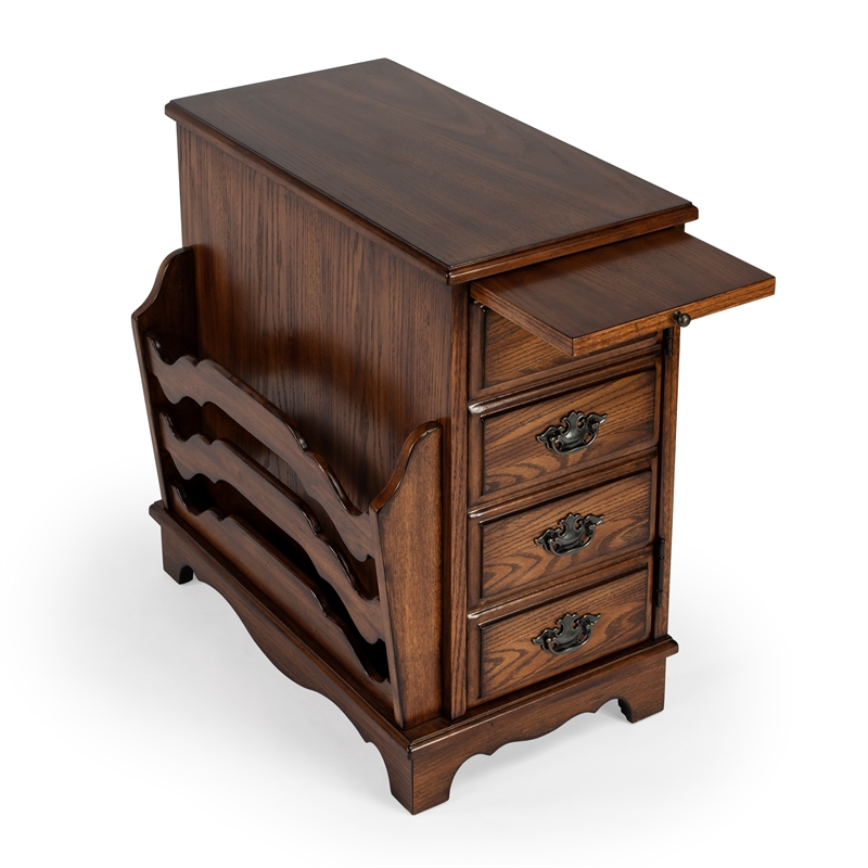 Beaumont Lane Modern Traditional Wooden Cherry Side Table in Brown