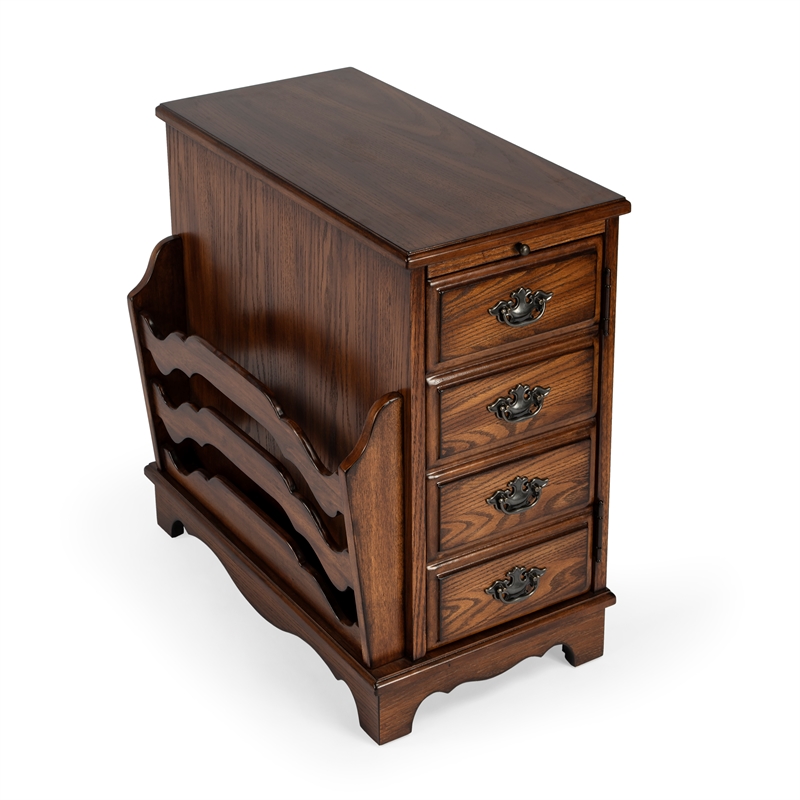 Beaumont Lane Modern Traditional Wooden Cherry Side Table in Brown