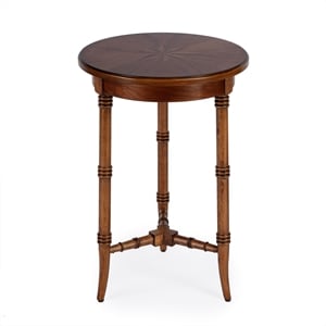 Beaumont Lane Walnut Veneer Olive Ash Accent Table Round Distressed 16&quotW x 16&quotD x 24&quotH Unassembled