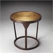 Beaumont Lane Metal Contemporary Iron Side Table in Gold Finish