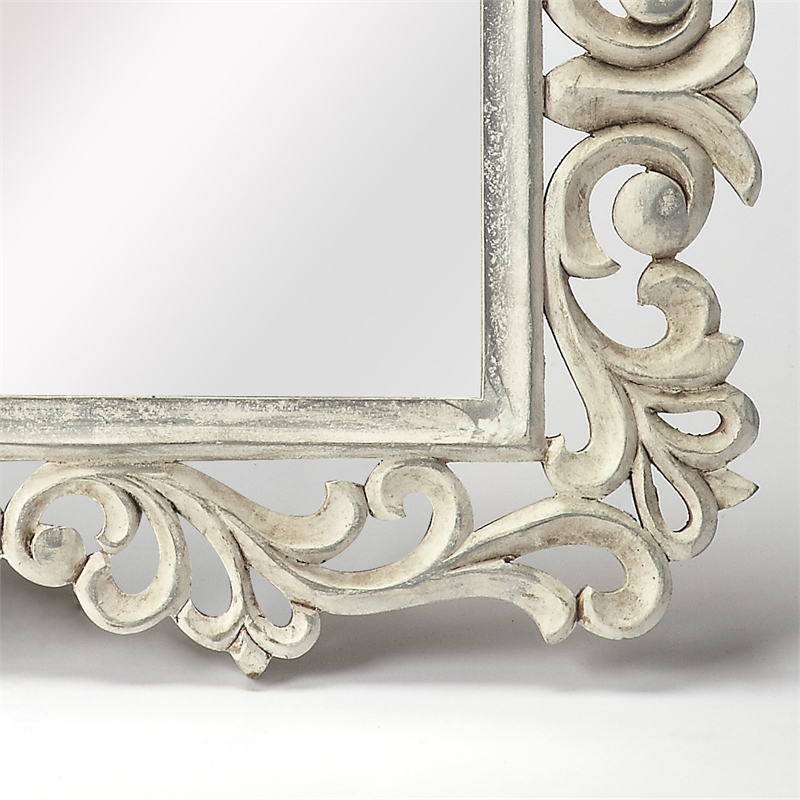 Beaumont Lane Modern Traditional Wall Mirror In White Finish