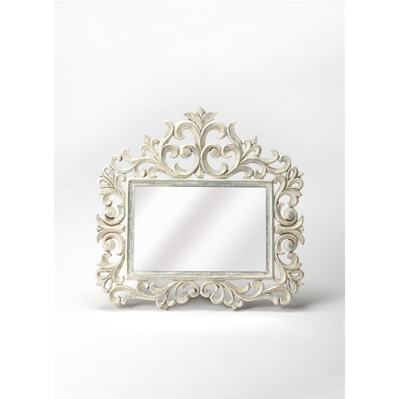 Beaumont Lane Modern Traditional Wall Mirror In White Finish