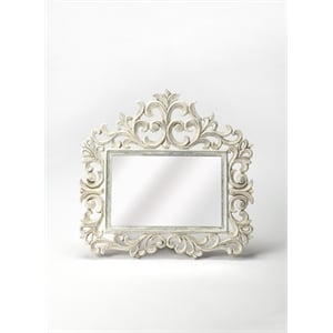 Beaumont Lane Modern Traditional Wall Mirror In White Finish