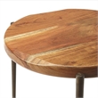 Beaumont Lane Metal Contemporary Live Edge Accent Table in Beige