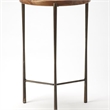 Beaumont Lane Metal Contemporary Live Edge Accent Table in Beige