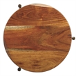 Beaumont Lane Metal Contemporary Live Edge Accent Table in Beige