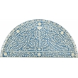 Beaumont Lane Transitional Blue Bone Inlay Demilune Console Table