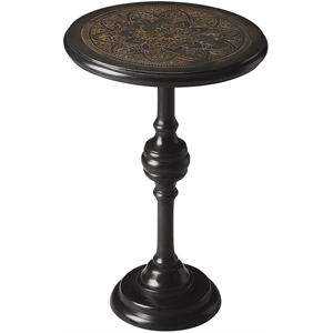 Beaumont Lane Modern Traditional Metal Accent Table in Black