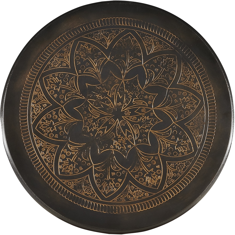Beaumont Lane Modern Traditional Metal Accent Table in Black