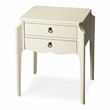 Beaumont Lane Modern Transitional Wood End Table in Glossy White