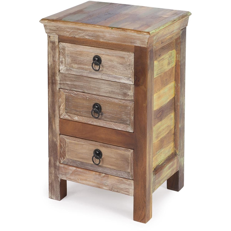 Beaumont Lane Modern Wood Coastal Rustic Accent Chest in Multi-Color