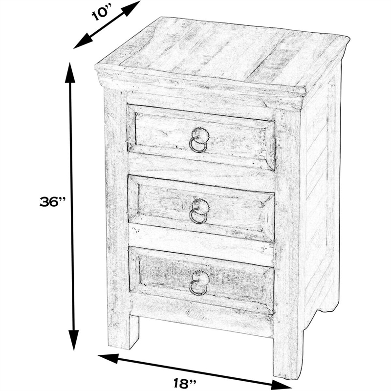 Beaumont Lane Modern Wood Coastal Rustic Accent Chest in Multi-Color