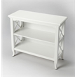 Beaumont Lane Modern Wood Transitional Glossy White Low Bookcase