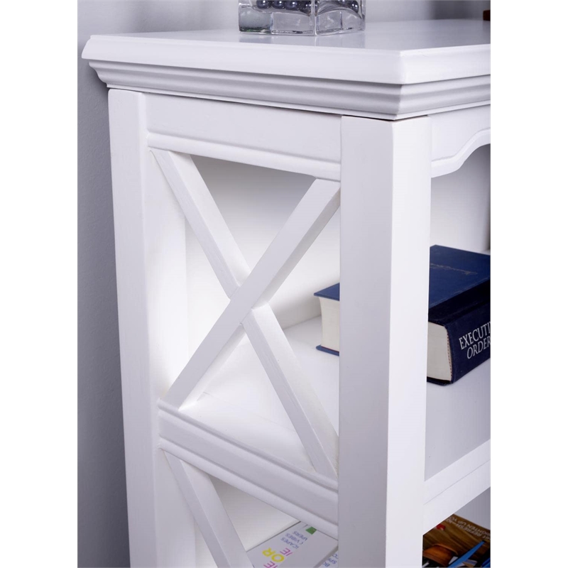 Beaumont Lane Modern Wood Transitional Glossy White Low Bookcase