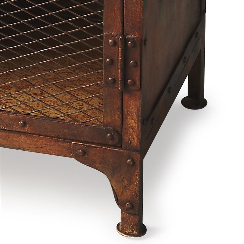 Beaumont Lane Metal Contemporary Industrial Chic Chairside Chest