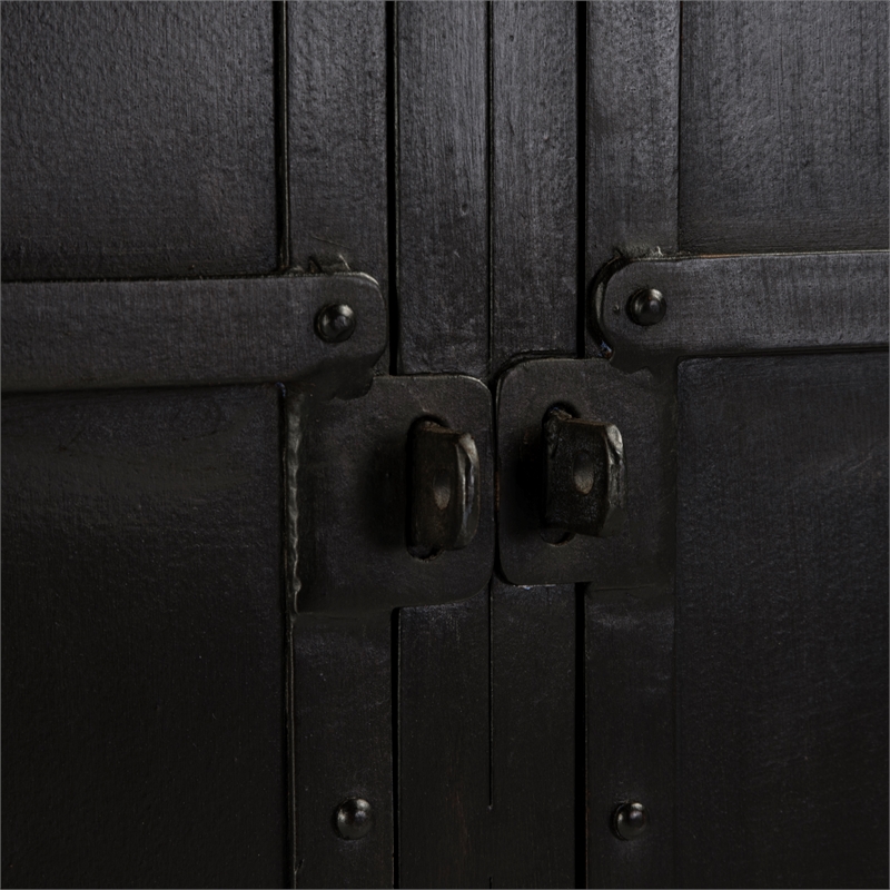 Beaumont Lane Modern Industrial Iron Console Cabinet - Black