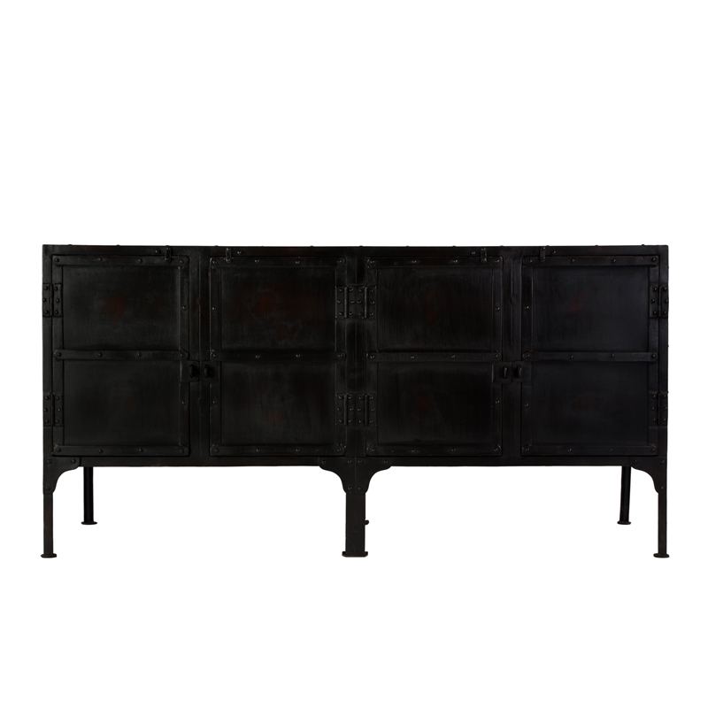 Beaumont Lane Modern Industrial Iron Console Cabinet - Black