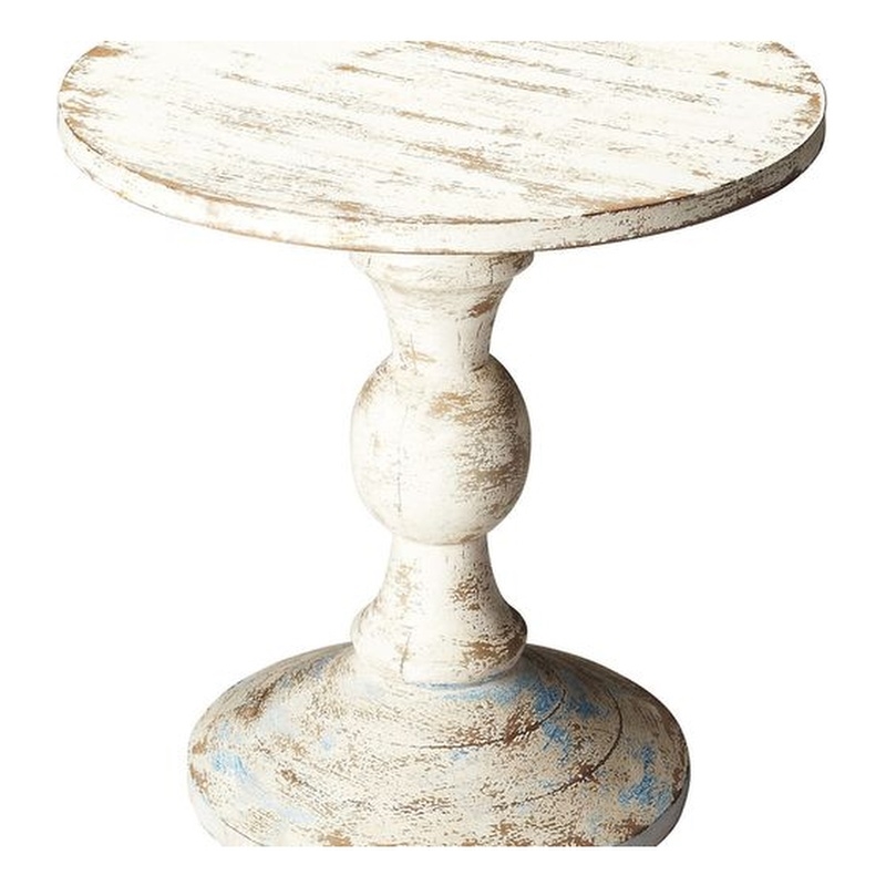 Beaumont Lane Coastal Grandma's Attic Solid Wood Pedestal Table
