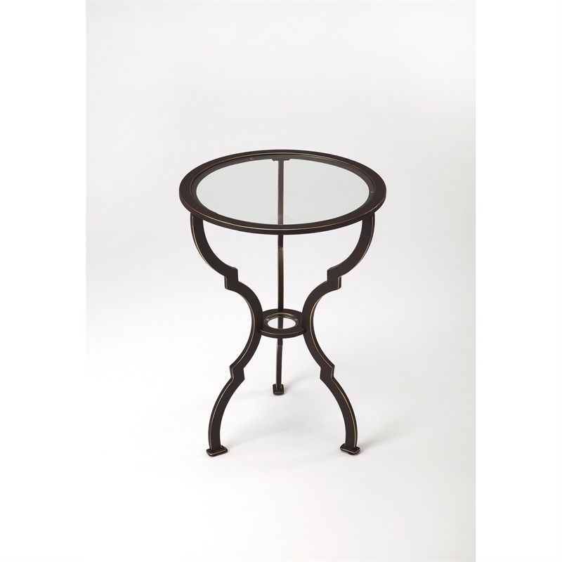 Beaumont Lane Modern Transitional Metal End Table in Black Finish