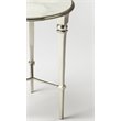 Beaumont Lane Contemporary Marble End Table in Silver Finish