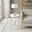Beaumont Lane Contemporary Marble End Table in Silver Finish