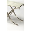 Beaumont Lane Contemporary Marble End Table in Silver Finish