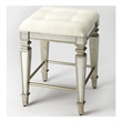 Beaumont Lane Contemporary Mirrored Counter Stool in Silver Finish