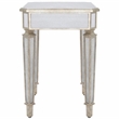 Beaumont Lane Contemporary Mirrored Accent Table in Silver Finish