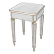 Beaumont Lane Contemporary Mirrored Accent Table in Silver Finish