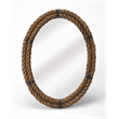 Beaumont Lane Modern Farmhouse Oval Rope Wall Mirror in Brown