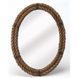 Beaumont Lane Modern Farmhouse Oval Rope Wall Mirror in Brown