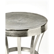 Beaumont Lane Metal Contemporary Industrial Chic End Table in Silver