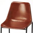 Beaumont Lane Contemporary Leather Bar Stool in Brown Finish