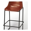 Beaumont Lane Contemporary Leather Bar Stool in Brown Finish