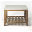 Beaumont Lane Contemporary Marble And Wood Coffee Table in Brown