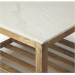 Beaumont Lane Contemporary Marble And Wood Coffee Table in Brown