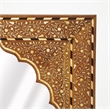 Beaumont Lane Contemporary Wood And Bone Inlay Wall Mirror in Brown